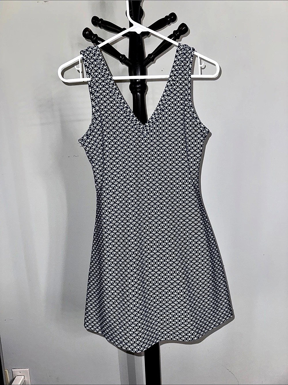 Geometric Mini Dress in Blue & White 19.3.B3